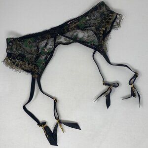 Agent Provocateur Castalia Black Green Gold Suspender AP2 Small